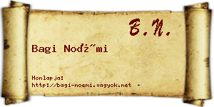 Bagi Noémi névjegykártya